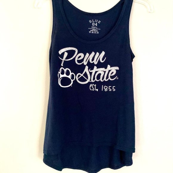 Blue 84 Tops - Penn State navy tank w/silver letters